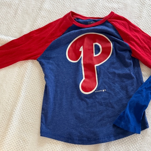 Philadelphia 76ers Kids Raglan Shirt - Blue and Red - Picture 2 of 6